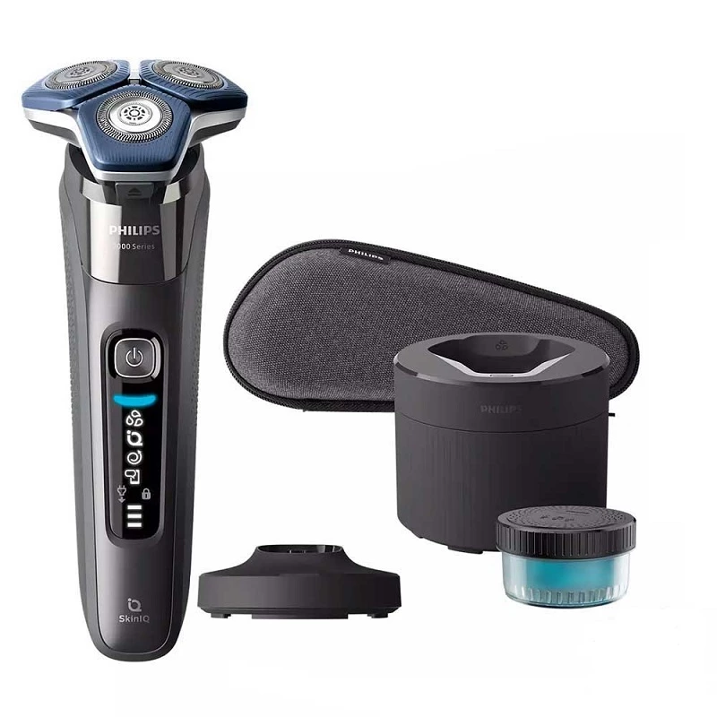 ماشین اصلاح موی صورت فیلیپس مدل S7887/55، اصلاح به صورت صفر زن، منبع انرژی باتری، تکنولوژی اصلاح به صورت برش چرخشی، مدت زمان شارژ 60 دقیقه و مدت زمان استفاده پس از شارژ 60 دقیقه، به همراه استند شارژ، برس تمیزکننده، کیف، ضدعفونیکننده، کابل شارژ USB - تصویر 2