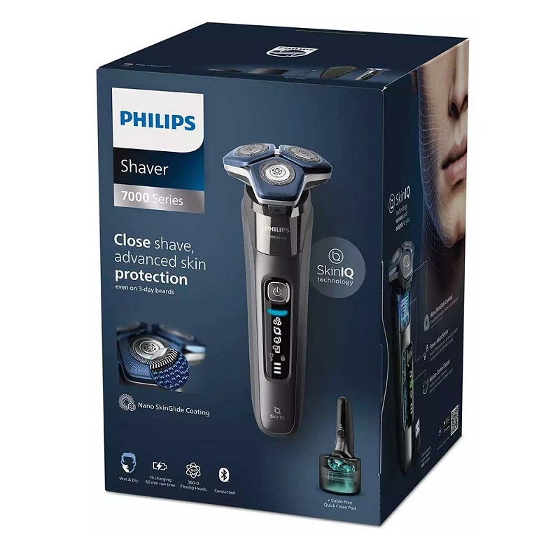 ماشین اصلاح موی صورت فیلیپس مدل S7887/55، اصلاح به صورت صفر زن، منبع انرژی باتری، تکنولوژی اصلاح به صورت برش چرخشی، مدت زمان شارژ 60 دقیقه و مدت زمان استفاده پس از شارژ 60 دقیقه، به همراه استند شارژ، برس تمیزکننده، کیف، ضدعفونیکننده، کابل شارژ USB - تصویر 4